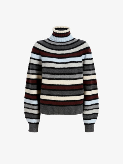 Proenza Schouler Still Life image of Danea Top in Stripe Cashmere in Neutral Multi