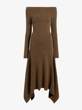 Proenza Schouler Still Life image of Romi Dress in Textured Sculpted Viscose in Sepia