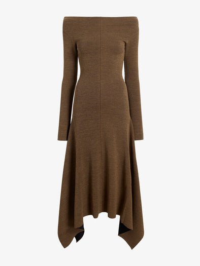 Proenza Schouler Still Life image of Romi Dress in Textured Sculpted Viscose in Sepia