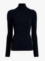 Proenza Schouler flat image of Didi Top in Matte Viscose Velvet Stripe in navy/black