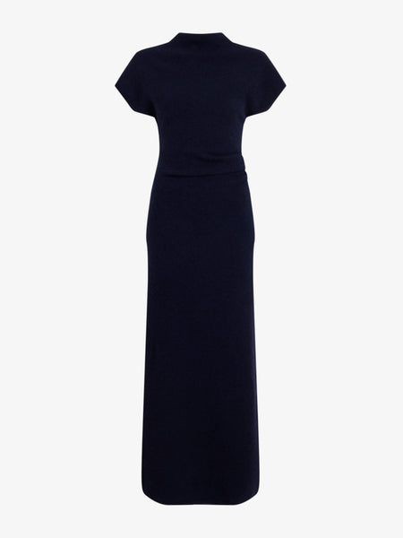 Proenza Schouler Abie Dress in Clean Boiled Wool - Navy | Proenza