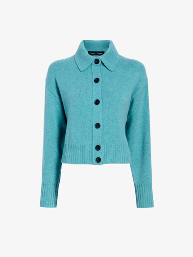 Proenza Schouler Still Life image of Rocio Cardigan in Cashmere in Teal