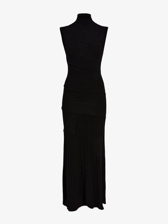 Proenza Schouler Still Life image of Federica Dress in Micro Pleat Knit in Black