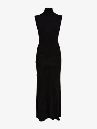 Proenza Schouler Still Life image of Federica Dress in Micro Pleat Knit in Black