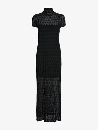 Proenza Schouler Still Life image of Zein Dress in Geo Textured Knit in Black
