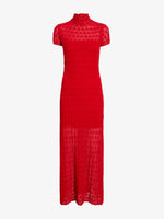 Proenza Schouler Still Life image of Zein Dress in Geo Textured Knit in Vermillion