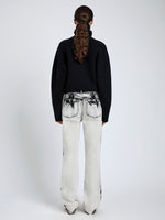 Proenza Schouler back image of model wearing Ryman Jean in Fade Out Black
