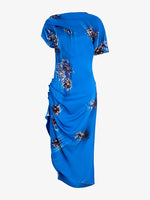 Proenza Schouler Still Life image of Antonella Dress in Printed Viscose Cady in Cerulean Multi
