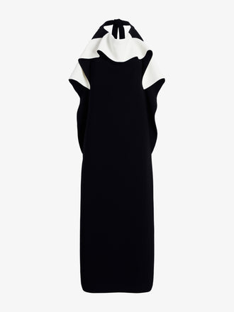 Proenza Schouler Still Life image of Sanna Dress in Matte Double Crepe in BlackIvory