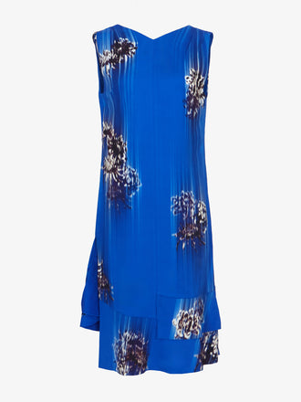 Proenza Schouler Still Life image of Rhetta Dress in Printed Viscose Cady in Cerulean multi