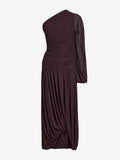 Proenza Schouler Still Life image of Gabri Dress in Gauzy Pleated Jersey in Aubergine