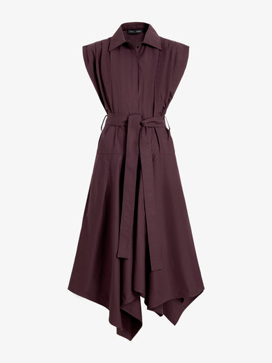 Proenza Schouler Still Life image of Adinna Dress in Classic Cotton Shirting in Aubergine