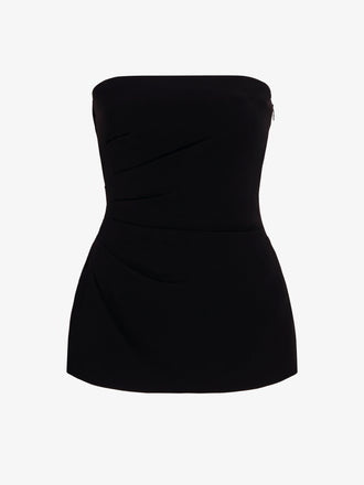 Proenza Schouler Still Life image of Damea Top in Matte Double Crepe in Black
