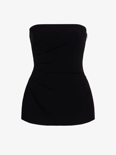 Proenza Schouler Still Life image of Damea Top in Matte Double Crepe in Black