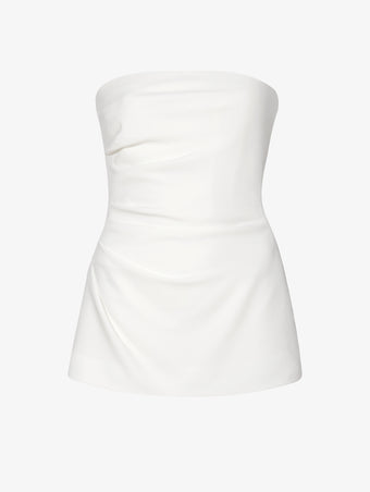 Proenza Schouler Still Life image of Damea Top in Matte Double Crepe in white
