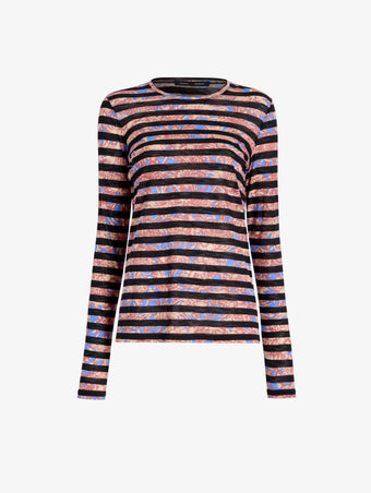 Proenza Schouler Still Life image of Mia Top in Printed Tissue Jersey in Pink Multi