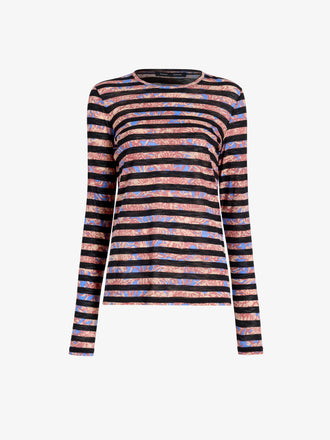 Proenza Schouler Still Life image of Mia Top in Printed Tissue Jersey in Pink Multi