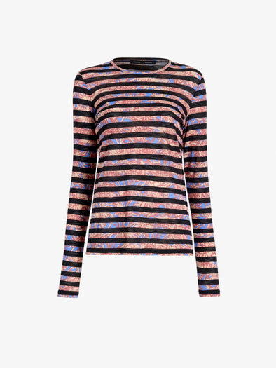 Proenza Schouler Still Life image of Mia Top in Printed Tissue Jersey in Pink Multi