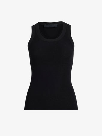 Proenza Schouler Still Life image of Roberts Tank in Matte Viscose Rib in Black