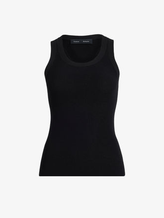 Proenza Schouler Still Life image of Roberts Tank in Matte Viscose Rib in Black