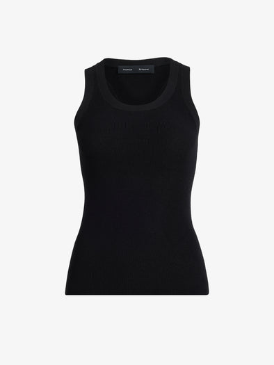Proenza Schouler Still Life image of Roberts Tank in Matte Viscose Rib in Black