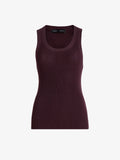 Proenza Schouler Still Life image of Roberts Tank in Matte Viscose Rib in Aubergine 