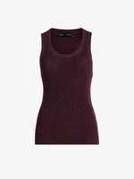 Proenza Schouler Still Life image of Roberts Tank in Matte Viscose Rib in Aubergine 