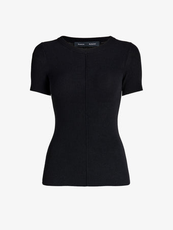 Proenza Schouler Still Life image of Sky Top in Matte Viscose Rib in Black