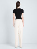 Proenza Schouler Back full length image of model wearing Sky Top in Matte Viscose Rib in Black