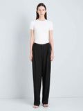 Proenza Schouler Front full length image of model wearing Sky Top in Matte Viscose Rib in White 