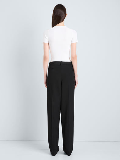 Proenza Schouler Back full length image of model wearing Sky Top in Matte Viscose Rib in White 