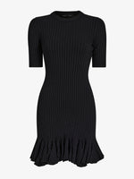 Proenza Schouler Still Life image of Leandra Dress in Viscose Ribbed Godet in Black
