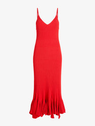 Proenza Schouler Still Life image of Giuditta Dress in Viscose Ribbed Godet in Red