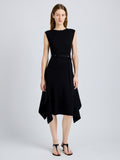 Proenza Schouler Front full length image of model wearing Artemis Dress in Rib Knit in Black
