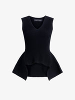 Proenza Schouler Still Life image of Eugenie Top in Rib Knit in Black