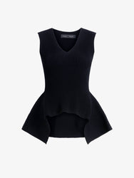 Proenza Schouler Still Life image of Eugenie Top in Rib Knit in Black