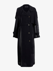Proenza Schouler Still Life image of Esha Coat in Sheer Wool in Black