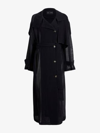 Proenza Schouler Still Life image of Esha Coat in Sheer Wool in Black