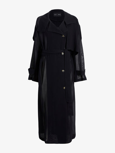Proenza Schouler Still Life image of Esha Coat in Sheer Wool in Black