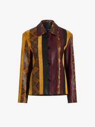 Proenza Schouler Still Life image of Sirine Jacket in Pieced Leather in Gold Multi