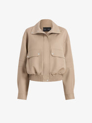 Proenza Schouler Still Life image of Aviva Jacket in Wool Gabardine in Khaki