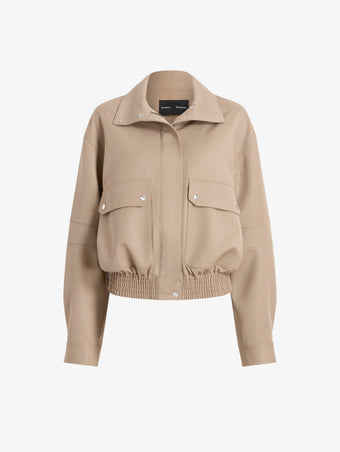Proenza Schouler Still Life image of Aviva Jacket in Wool Gabardine in Khaki