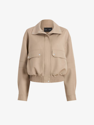 Proenza Schouler Still Life image of Aviva Jacket in Wool Gabardine in Khaki