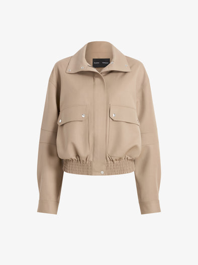 Proenza Schouler Still Life image of Aviva Jacket in Wool Gabardine in Khaki