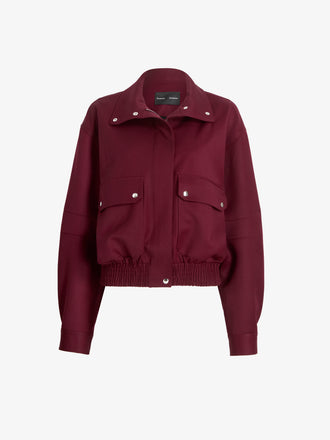 Proenza Schouler Still Life image of Aviva Jacket in Wool Gabardine in Oxblood