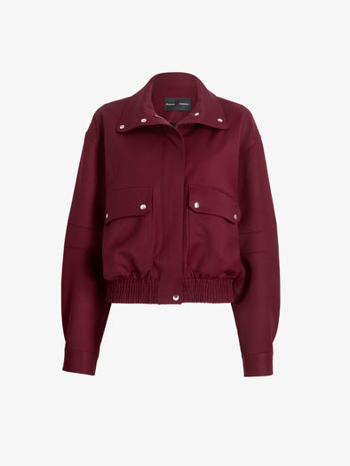 Proenza Schouler Still Life image of Aviva Jacket in Wool Gabardine in Oxblood
