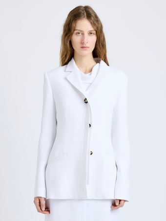 Proenza Schouler Front cropped image of model wearing Vioni Jacket in Heavy Sable in White