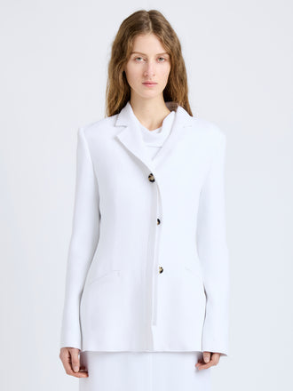 Proenza Schouler Front cropped image of model wearing Vioni Jacket in Heavy Sable in White