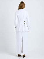 Proenza Schouler Back full length image of model wearing Vioni Jacket in Heavy Sable in White