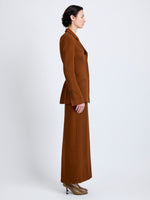 Proenza Schouler Side full length image of model wearing Vioni Jacket in Heavy Sable in Copper